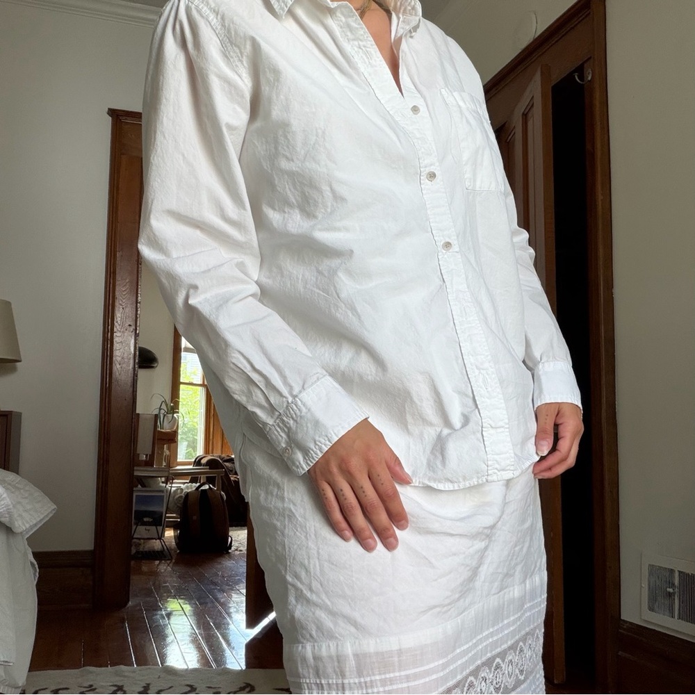 Classic White Button-Up Shirt for Women